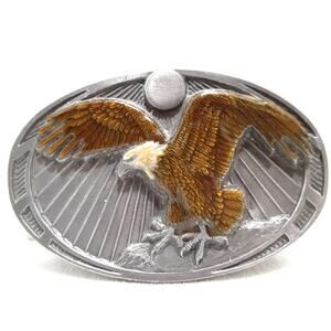 Buckles of America Men's Belt Buckle Enamel Brown Eagle Pewter